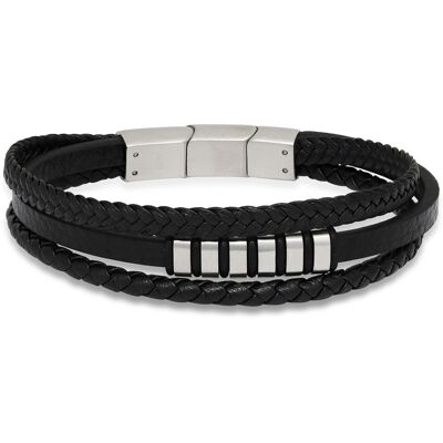 Ace of Spades svart armband läder/stål SSLB-108 Ace of Spades svart armband läder/stål SSLB-108