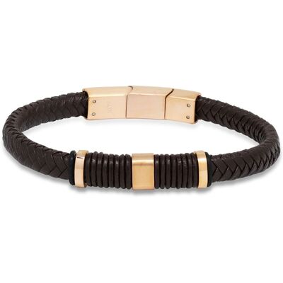 Ace of Spades brun armband läder/stål SSLB-113RG Ace of Spades brun armband läder/stål SSLB-113RG