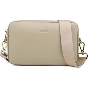 Aarni stor taupe crossbody väska med guldfärgad dragkedja