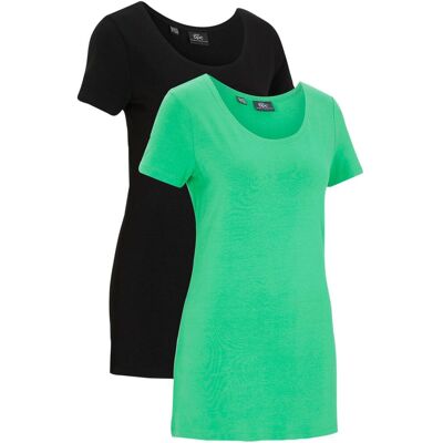bonprix Lång topp med texttryck (2-pack) bonprix Lång topp med texttryck (2-pack)