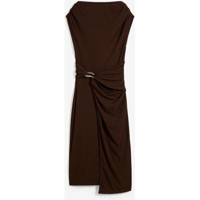 bonprix Draperad midiklänning med ribbad look bonprix Draperad midiklänning med ribbad look