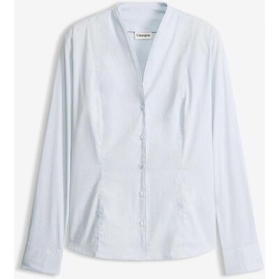 bonprix Poplinblus med uppstående krage och stretch bonprix Poplinblus med uppstående krage och stretch