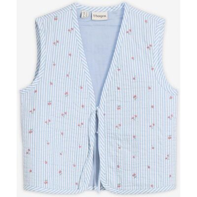 bonprix Quiltad väst med blombroderi bonprix Quiltad väst med blombroderi