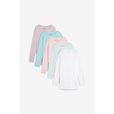 bonprix Lång topp med rund halsringning och långa ärmar (5-pack) bonprix Lång topp med rund halsringning och långa ärmar (5-pack)