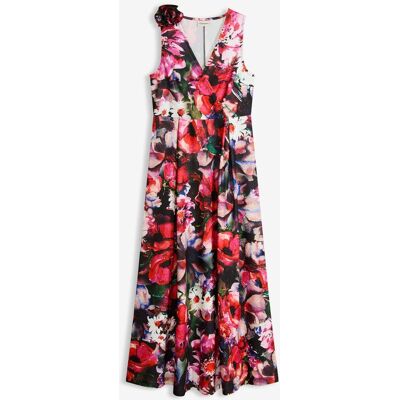 bonprix Aftonklänning av kräpp med strukturyta och blomapplikation bonprix Aftonklänning av kräpp med strukturyta och blomapplikation