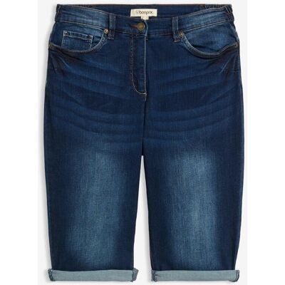 bonprix Jeansbermudas Mid Waist, med bekväm midja bonprix Jeansbermudas Mid Waist, med bekväm midja