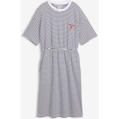 bonprix Randig T-shirtklänning med broderi bonprix Randig T-shirtklänning med broderi