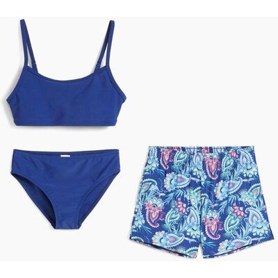 bonprix Bikini + badshorts för barn (3 delar) bonprix Bikini + badshorts för barn (3 delar)