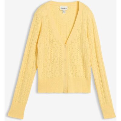 bonprix Hålmönstrad cardigan med sidenandel bonprix Hålmönstrad cardigan med sidenandel