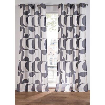 bonprix Gardin med grafiskt mönster i återvunnen polyester (1-pack) bonprix Gardin med grafiskt mönster i återvunnen polyester (1-pack)