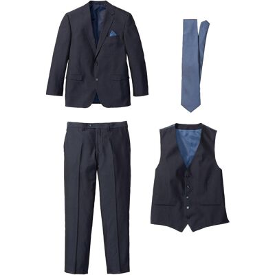 bonprix Kostym (4 delar) med väst och slips, normal passform bonprix Kostym (4 delar) med väst och slips, normal passform