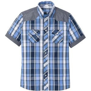 bonprix Kortärmad skjorta med denimbesättning bonprix Kortärmad skjorta med denimbesättning
