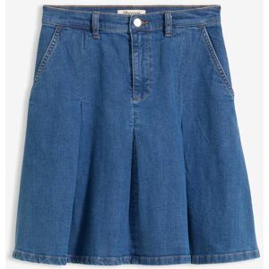 bonprix Jeanskjol Mid Waist, med veck bonprix Jeanskjol Mid Waist, med veck