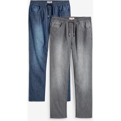 bonprix Tunna dra på-jeans, Classic Fit, Tapered (2-pack) bonprix Tunna dra på-jeans, Classic Fit, Tapered (2-pack)