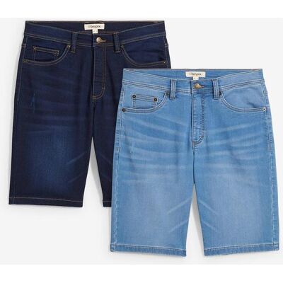 bonprix Jeansbermudas i trikå (2-pack), smal passform bonprix Jeansbermudas i trikå (2-pack), smal passform