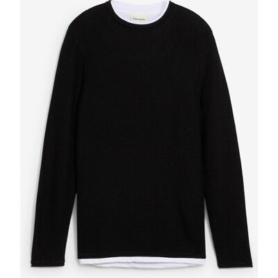 bonprix Tröja i bomullsmix med 2-i-1-look och struktur bonprix Tröja i bomullsmix med 2-i-1-look och struktur