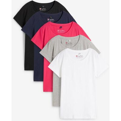bonprix T-shirt med rund halsringning (5-pack) bonprix T-shirt med rund halsringning (5-pack)