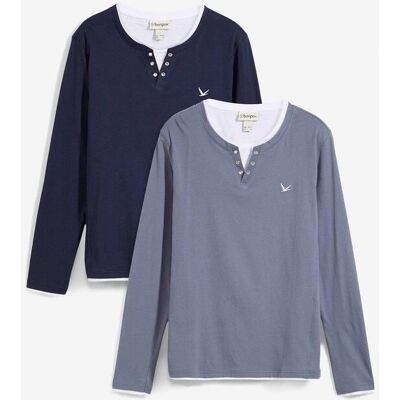 bonprix Långärmad T-shirt med 2-i-1-look (2-pack) bonprix Långärmad T-shirt med 2-i-1-look (2-pack)