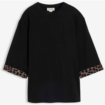 bonprix Sweatshirt med leopardmönster i bomullsmix bonprix Sweatshirt med leopardmönster i bomullsmix