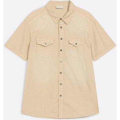 bonprix Jeansskjorta, kortärmad av färgad denim, Slim fit bonprix Jeansskjorta, kortärmad av färgad denim, Slim fit