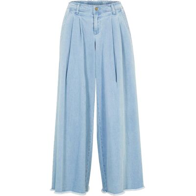 bonprix Vid byxkjol i denim, med resårmidja bonprix Vid byxkjol i denim, med resårmidja