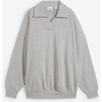 bonprix Sweatshirt med V-ringning och pikékrage bonprix Sweatshirt med V-ringning och pikékrage