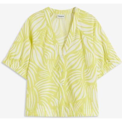 bonprix Kortärmad blus med linnelook bonprix Kortärmad blus med linnelook