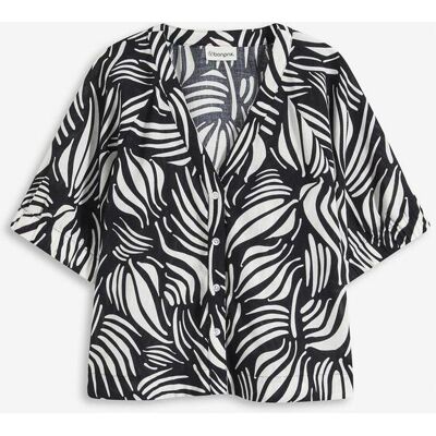 bonprix Kortärmad blus med linnelook bonprix Kortärmad blus med linnelook