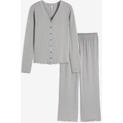 bonprix Trikåbyxa och cardigan i mjuk pointellejersey bonprix Trikåbyxa och cardigan i mjuk pointellejersey