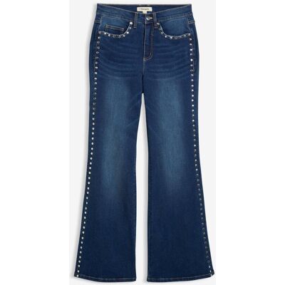 bonprix Flared jeans med hög midja och nitar bonprix Flared jeans med hög midja och nitar