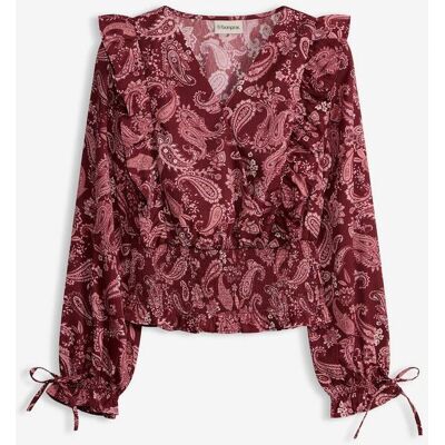 bonprix Blus med volanger och smock bonprix Blus med volanger och smock