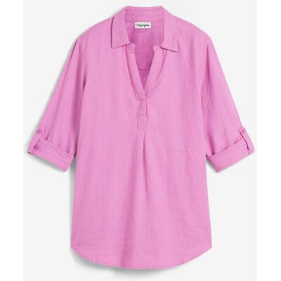 bonprix Blus med linne och 3/4-ärmar bonprix Blus med linne och 3/4-ärmar
