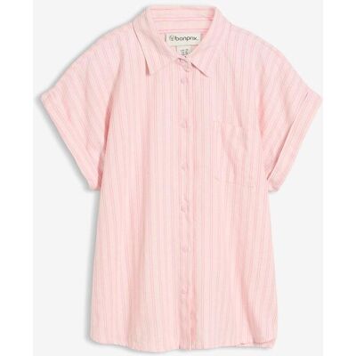 bonprix Kortärmad blus i linnemix bonprix Kortärmad blus i linnemix