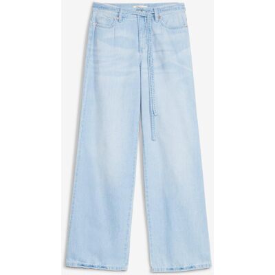 bonprix Wide Leg Jeans, Mid Waist, med knytskärp bonprix Wide Leg Jeans, Mid Waist, med knytskärp