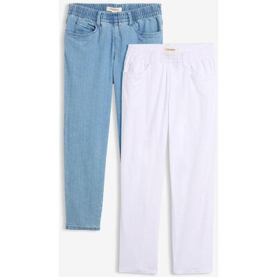 bonprix Jeans med bekväm medelhög midja (2-pack), raka ben bonprix Jeans med bekväm medelhög midja (2-pack), raka ben