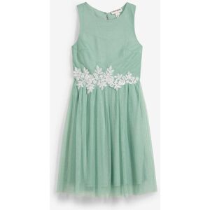 bonprix Mellanlång klänning med spetsbesättning för barn bonprix Mellanlång klänning med spetsbesättning för barn
