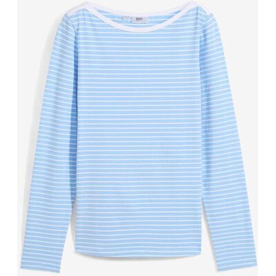 bonprix Randig långärmad T-shirt med båtringning bonprix Randig långärmad T-shirt med båtringning