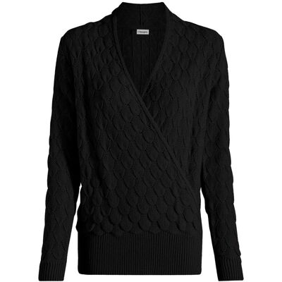 bonprix Hålmönstrad tröja med omlottlook bonprix Hålmönstrad tröja med omlottlook
