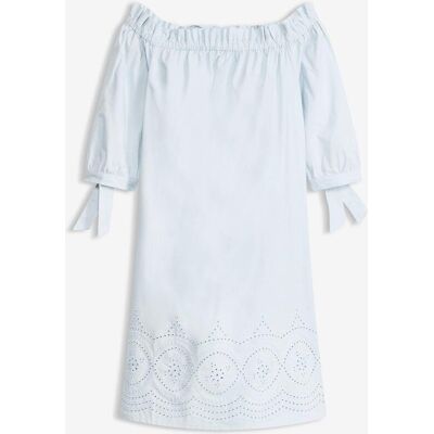 bonprix Off shoulder-klänning i bomull med hålbroderi bonprix Off shoulder-klänning i bomull med hålbroderi