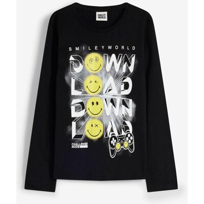 bonprix Långärmad T-shirt i bomull med SmileyWorld-motiv bonprix Långärmad T-shirt i bomull med SmileyWorld-motiv