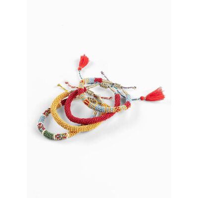 bonprix Armband med pärlor och tofsar (4 delar) bonprix Armband med pärlor och tofsar (4 delar)