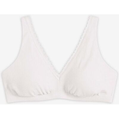 bonprix Vadderad bralette utan bygel i ribbat material med ekologisk bomull bonprix Vadderad bralette utan bygel i ribbat material med ekologisk bomull