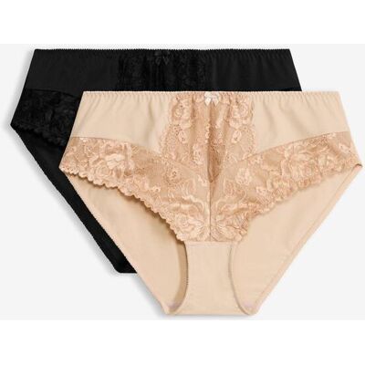 bonprix Maxitrosa med blommönstrad spets (2-pack) bonprix Maxitrosa med blommönstrad spets (2-pack)