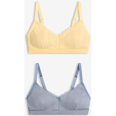 bonprix Vadderad bralette utan bygel med hålstickat mönster, av ekologisk bomull (2-pack) bonprix Vadderad bralette utan bygel med hålstickat mönster, av ekologisk bomull (2-pack)