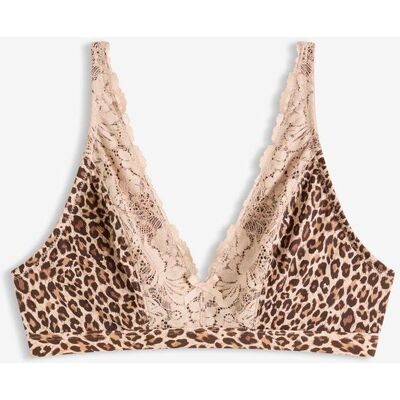 bonprix Bralette utan bygel, med mjukt foder och leopardmönster bonprix Bralette utan bygel, med mjukt foder och leopardmönster