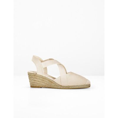 bonprix Sandalett med kilklack och elastiska remmar bonprix Sandalett med kilklack och elastiska remmar