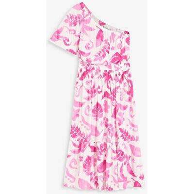 bonprix Mönstrad one shoulder-klänning i viskos med struktur bonprix Mönstrad one shoulder-klänning i viskos med struktur
