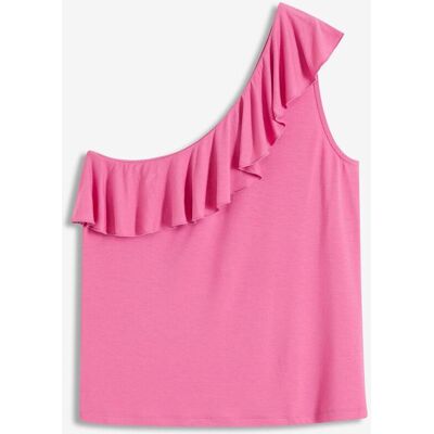 bonprix One shoulder-linne med volang i mjuk viskosmix bonprix One shoulder-linne med volang i mjuk viskosmix