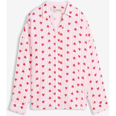 bonprix Skjortblus i oversizemodell av mjuk muslin bonprix Skjortblus i oversizemodell av mjuk muslin