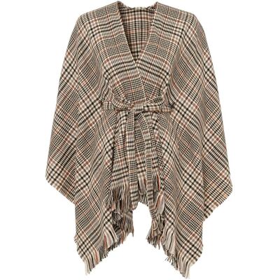 bonprix Rutig poncho med knytskärp bonprix Rutig poncho med knytskärp